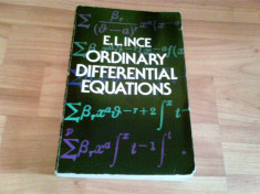 ORDINARY DIFFERENTIAL EQUATIONS -E. L. INCE foto