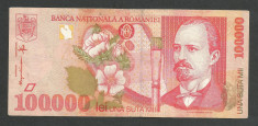 ROMANIA 100000 100.000 LEI 1998 [7] VF+ foto