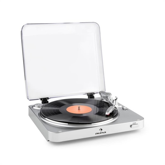 Auna TT-30 BT, gramofon argintiu, emițătoare Bluetooth, line-Out, Adaptor RCA USB foto mare Auna TT-30 BT, gramofon argintiu, emițătoare Bluetooth, line-Out, Adaptor RCA USB foto mare