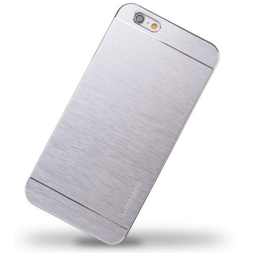 Husa pelicula aluminiu argintie silver MOTOMO Iphone 6 4,7&quot; + folie ecran