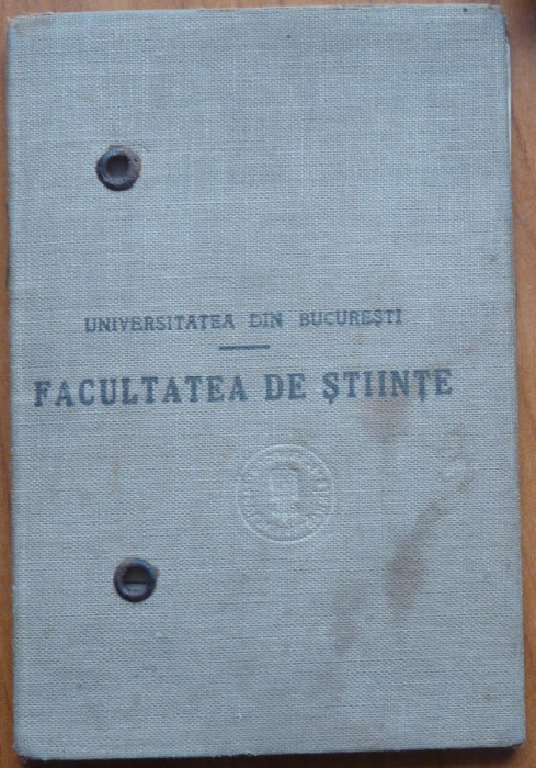 Carnet de student semnat de Dan Barbilian , alias poetul Ion Barbu , 1930