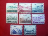 Serie Aviatie si peisaje 1941 Elvetia , 8 valori