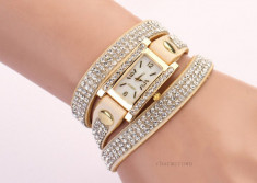 CEAS - DAMA, Luxurious Dial Rhinestone Weave Wrap Bracelet Wrist Stylish Watch 2 foto