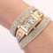 CEAS - DAMA, Luxurious Dial Rhinestone Weave Wrap Bracelet Wrist Stylish Watch 2
