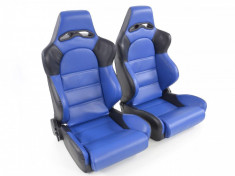 Set scaune auto sport albastru cu negru DP013 - SSA49057 foto