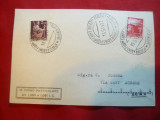 Carte Postala Concurs Aviatic la Florenta 1949 , cu stampile speciale, Circulata, Printata