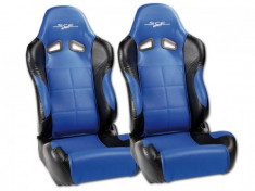 Set scaune auto sport albastru cu negru SCERSE115-116 - SSA49264 foto