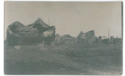 3750 - PLOIESTI, oil tanks destroyed - old postcard, real PHOTO - unused foto