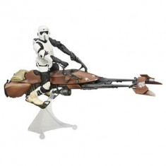 Jucarie Star Wars The Black Series Speeder Bike Vehicle With Biker Scout foto