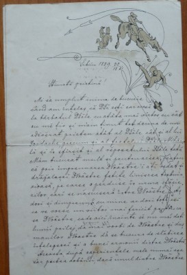 Scrisoare a lui Ion Maxim, Sibiu, 1889 foto
