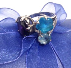 LICHIDARE STOC-Inel placat cu aur alb 18k - marimea 7, 17 mm/ 55mm