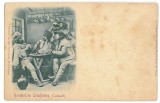 3706 - Ciobani la carciuma, ETHNIC, Shepherds, Litho - old postcard - unused