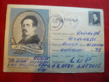 Carte Postala ilustrata-Personalitati -Pictor N.Grigorescu -Portret cod 177/1961, Circulata, Printata