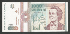 ROMANIA 1000 1.000 LEI 1991 a UNC [14] serie cu punct , aproape necirculata foto