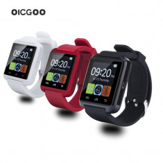 NOU Ceas smartwatch bluetooth U8 PLUS alb cu curea de silicon + cutie / Android foto