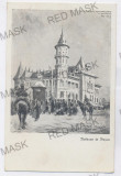 3681 - BUZAU, Market - old postcard - unused, Necirculata, Printata