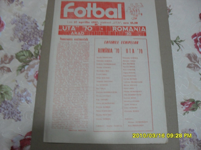 program UTA &#039;70 - Romania&#039;70