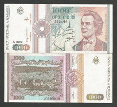 ROMANIA 1000 1.000 LEI 1991 XF+++ a UNC [01] serie fara punct foto