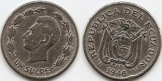 Ecuador 1946 - 1 sucre foto