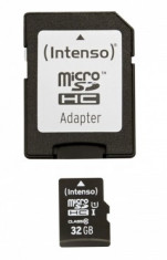 Card memorie microSDHC Intenso 32GB Clasa 10 Negru foto