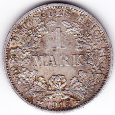 Germania 1 MARK 1 marca 1915 A argint 5,55 gr puritate ridicata 900/1000 foto