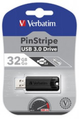 Verbatim PinStripe 32GB 32Giga Bites USB 3.0 Negru memorii flash USB foto