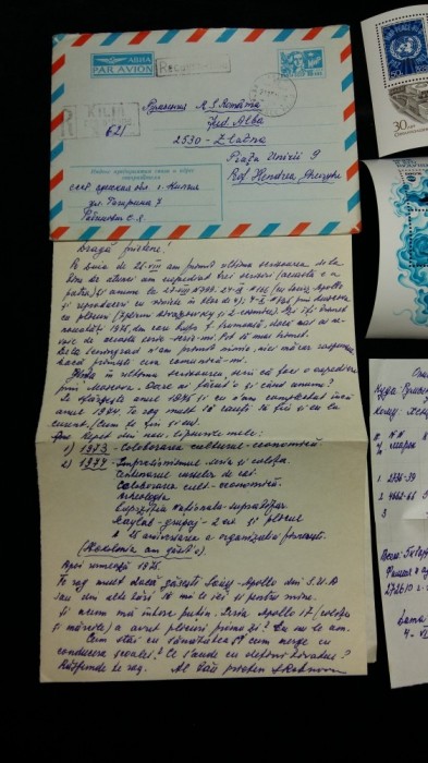 URSS - TIMBRE VECHI PRIMITE DIN URSS CU OPIS FACTURA SI CORESPONDENTA - 3 COLITE