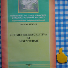 Geometrie descriptiva si desen tehnic Manole Runcan