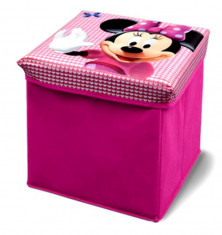 Taburet si cutie depozitare jucarii Disney Minnie Mouse foto