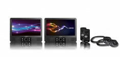 DVD Player portabil cu ecran dublu si casti Lenco DVP-938 X2 Negru foto