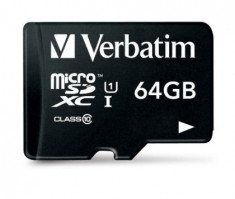 Card microSDXC + adaptor SD Verbatim 64GB Class 10 foto
