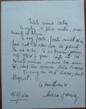 Scrisoare a scriitorului Mircea Damian, autorul lucrarii Bucuresti, 1930