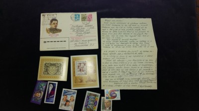 URSS - TIMBRE VECHI SI CORESPONDENTA CU FILATELIST DIN URSS - LOT DE 7 BUC foto