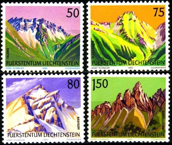 Lichtenstein 1989 - Peisaje montane ,cat.nr.915-8 neuzat,perfecta stare(z)