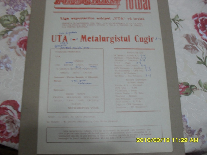 program UTA - Metalurgistul Cugir