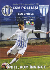 Program meci fotbal CSM POLI IASI - UNIVERSITATEA CRAIOVA 25.11.2016 foto