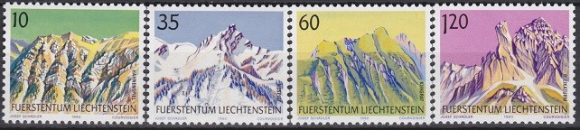 Lichtenstein 1990 - Peisaje montane,cat.nr.941-4 neuzat,perfecta stare(z)