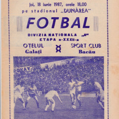 Program meci fotbal OTELUL GALATI - SC BACAU 18.06.1987