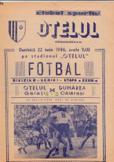 Program meci fotbal OTELUL GALATI - DUNAREA CALARASI 22.06.1986 foto