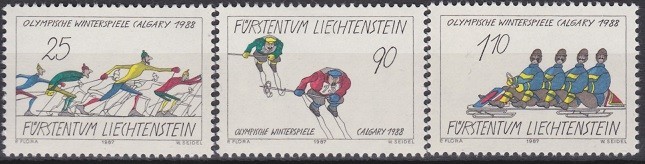 Lichtenstein 1987 - J.O.Calgary ,cat.nr.875-7 neuzat,perfecta stare