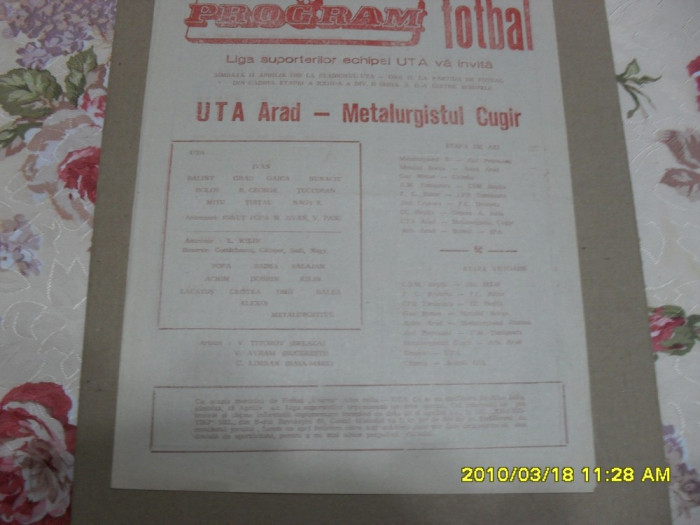 program UTA - Metalurgistul Cugir
