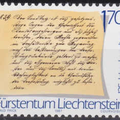 Lichtenstein 1987 - Aniversari ,cat.nr.870 neuzat,perfecta stare