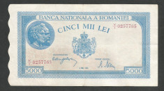 ROMANIA 5000 5.000 LEI 2 MAI 1944 [8] VF++ foto