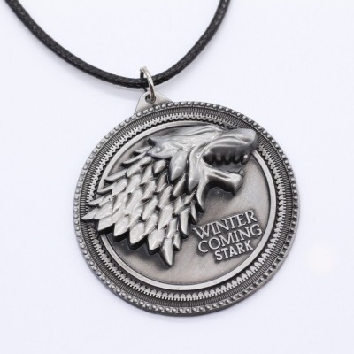 Pandantiv / Colier / Lantisor - GAME OF THRONES - House Stark Head 3D foto