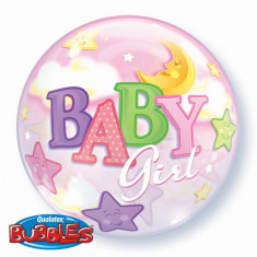 Balon Botez Bubble Colour Baby Girl 56cm foto