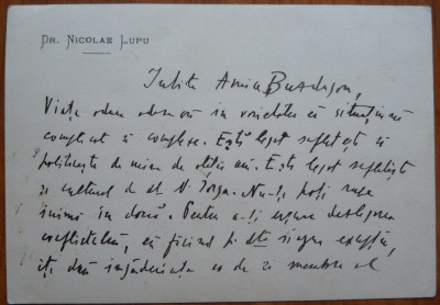 Scrisoare de Dr. Nicolae Lupu, membru marcant al PNT catre Gh. Buzdugan, 1926 foto