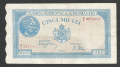 ROMANIA 5000 5.000 LEI 2 MAI 1944 [14] VF+ foto