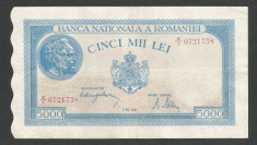 ROMANIA 5000 5.000 LEI 2 MAI 1944 [2] XF+ foto