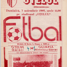 Program meci fotbal OTELUL GALATI - OLIMPIA RAMNICU-SARAT 03.11.1985