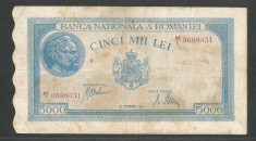 ROMANIA 5000 5.000 LEI 28 Septembrie 1943 [9] P-55 foto